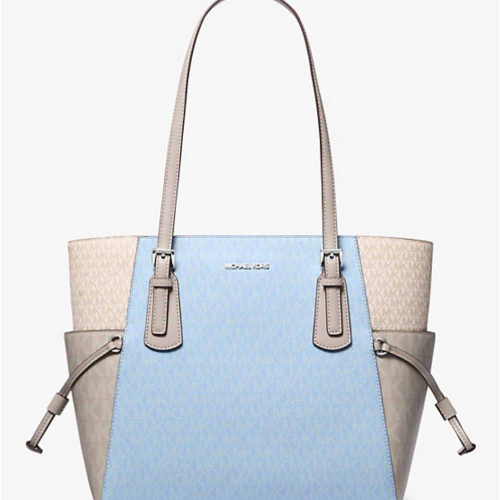 Michael Kors Blue and Beige Tote Bag